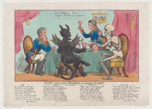 Nap y Sus Amigos en su Gloria, 1 de octubre de 1808 de Thomas Rowlandson