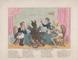 Nap y sus amigos en su gloria, 1 de octubre de 1813 de Thomas Rowlandson