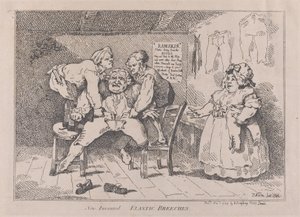 Nuevos pantalones elásticos inventados, 1 de noviembre de 1784 de Thomas Rowlandson