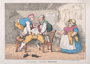 Nuevos pantalones elásticos inventados de Thomas Rowlandson