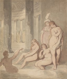 Ninfas en unas termas romanas de Thomas Rowlandson