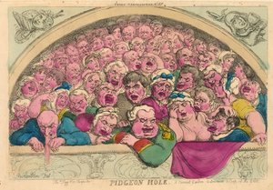 Pidgeon Hole, una invención del jardín del convento para encerrar a los dioses, 1811 de Thomas Rowlandson