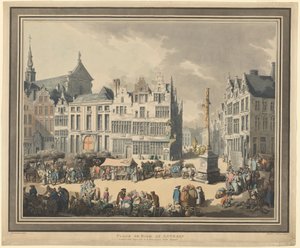 Plaza de Meir en Amberes de Thomas Rowlandson