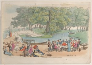 Placa 30: El día social, de El mundo en miniatura de Thomas Rowlandson