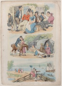 Placa 4: Reclutamiento, del Mundo en Miniatura, 1816 de Thomas Rowlandson