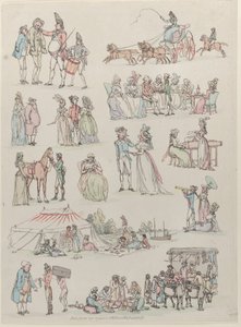 Placa 7, Contornos de figuras, paisajes y ganado... para el uso de los aprendices, 27 de junio de 1790 de Thomas Rowlandson