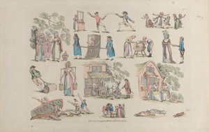 Placa 8, contornos de figuras, paisajes y ganado... para el uso de los aprendices, 20 de junio de 1790 de Thomas Rowlandson