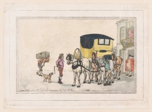 Chicos de correos y caballos de correos en la posada White Hart, 15 de diciembre de 1787 de Thomas Rowlandson