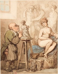 Preparación para la Academia—El viejo Joseph Nollekens y su Venus de Thomas Rowlandson