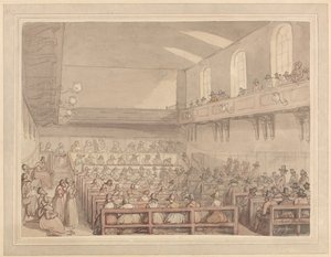 Reunión de los cuáqueros de Thomas Rowlandson