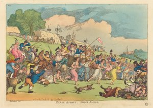 Deportes rurales. Carrera de camisones de Thomas Rowlandson