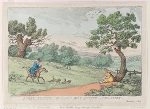 Deportes rurales, o un viejo cazador de topos en pleno aroma, [1811], reimpresión de Thomas Rowlandson