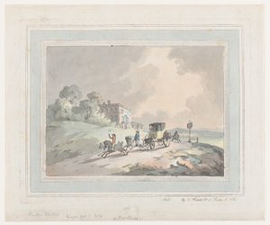Boceto rústico, o un carruaje de posta viajando, 1785-99 de Thomas Rowlandson