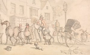 Escena fuera de la posada Half-Moon de Thomas Rowlandson