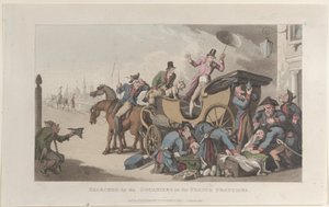 Registrado por los aduaneros en las fronteras francesas, del Journal of Sentimental Travels de Thomas Rowlandson