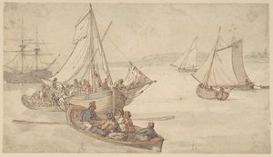 Barcos y marineros de Thomas Rowlandson