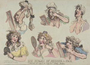 Seis etapas de arreglar una cara, dedicado con respeto a la Honorable Lady Ar... de Thomas Rowlandson