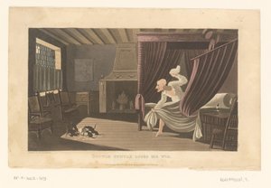Dormitorio con ratas que se comen la peluca del Doctor Syntax de Thomas Rowlandson