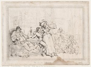 El salón de los cazadores, o Los cazadores de zorros descansando de Thomas Rowlandson