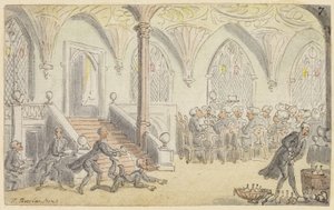 Estudio para Dr. Syntax entretenido en el colegio de Thomas Rowlandson