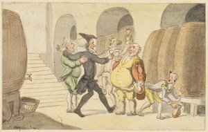 Estudio para Dr. Syntax liberado de la bodega de Thomas Rowlandson