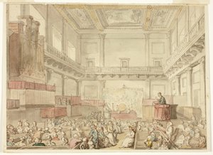 Estudio para la Capilla Real, Whitehall, de Microcosm of London de Thomas Rowlandson