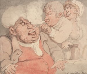 Provocando con el humo de una pipa de Thomas Rowlandson