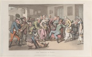 La llegada a París, del Diario de viajes sentimentales en las provincias del sur de Francia, 1820 de Thomas Rowlandson