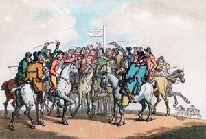 El Poste de Apuestas, Humor de la Caza del Zorro, 1799 de Thomas Rowlandson