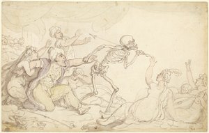 La danza de la muerte: el nabab capturado en su harén de Thomas Rowlandson