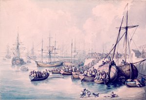 El desembarco de los realistas de Toulon de Thomas Rowlandson