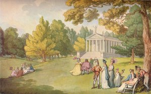 Los jardines de Stowe House, Bucks, c1785 de Thomas Rowlandson