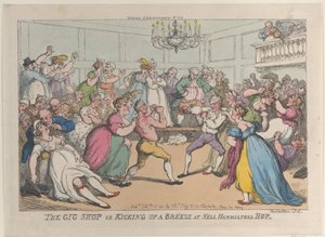 La tienda de carruajes o levantando una brisa en el baile de Nell Hamilton, 16 de febrero de 1811