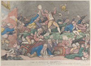 La Sociedad Armónica, [1810], reeditado 1811 de Thomas Rowlandson