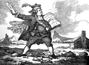 El periodista con vista de Auchinleck o La tierra de las piedras, c1786 de Thomas Rowlandson
