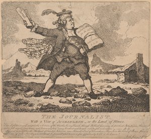 El Periodista, con vistas a Auchinleck o al País de las Piedras de Thomas Rowlandson
