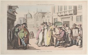 El escritor de cartas, de Nápoles y la Campagna Felice: en una serie de cartas Ad..., 1 de junio de 1815 de Thomas Rowlandson