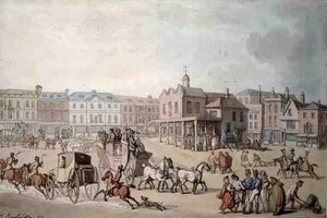 La plaza del mercado, Kingston-upon-Thames de Thomas Rowlandson