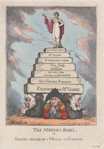 La Babel moderna, o gigantes aplastados por un peso de evidencia, 11 de abril de 1809 de Thomas Rowlandson