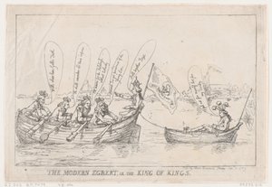 El Egberto moderno, o El Rey de Reyes, 8 de enero de 1789 de Thomas Rowlandson
