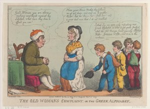 La queja de la anciana, o el alfabeto griego, 15 de enero de 1809 de Thomas Rowlandson