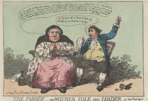 La parodia, o «Madre Cole y el líder» de Thomas Rowlandson