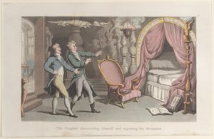 El Profeta revelándose y exponiendo el engaño, del Diario de Sentimental T, 1821 de Thomas Rowlandson