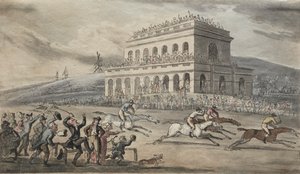 El reverendo Dr. Syntax pierde su dinero en el hipódromo de York de Thomas Rowlandson