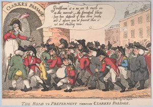 El camino al ascenso a través del pasaje de Clarke, 5 de marzo de 1809 de Thomas Rowlandson