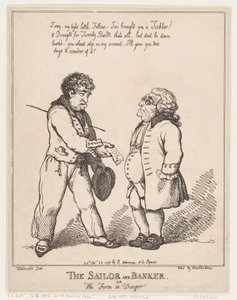 El marinero y el banquero, o la firma en peligro, 28 de octubre de 1799 de Thomas Rowlandson