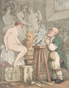 El escultor [Preparativos para la Academia, el viejo Joseph Nollekens y su Venus], ca. 1800 de Thomas Rowlandson