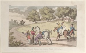 La familia del vicario en su camino a la iglesia, de El vicario de Wakefield, 1 de mayo de 1817 de Thomas Rowlandson