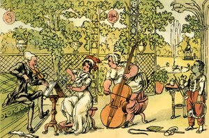 El trío del jardín de Thomas Rowlandson