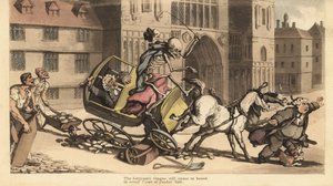 La muerte en un carruaje, ilustración de Thomas Rowlandson de 